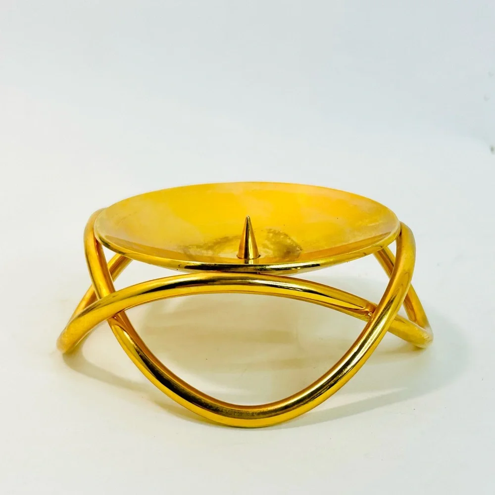Georg Jensen GLOW Gold Plated Candle Holder by Maria Berntsen Danish MCM